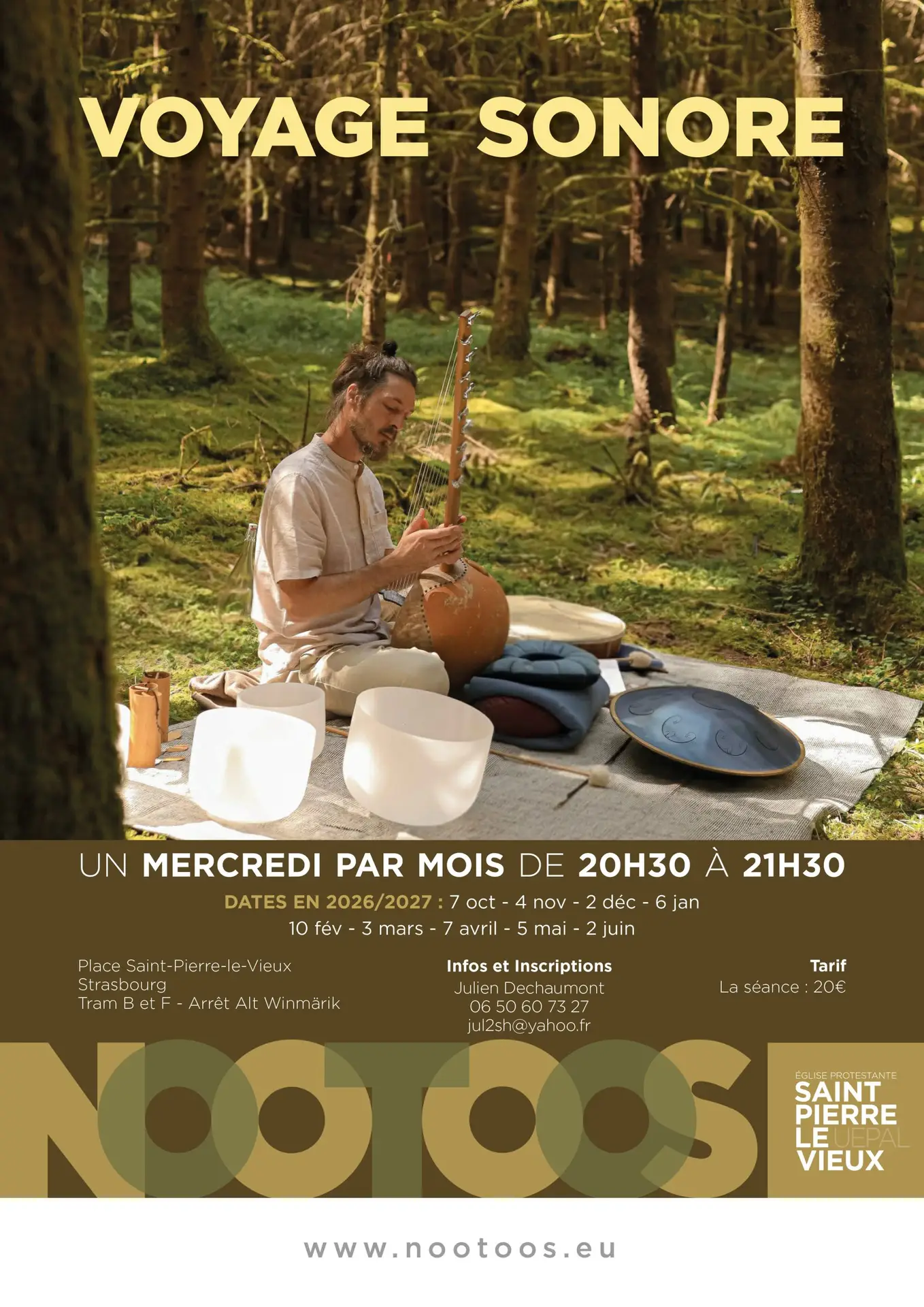 Hang Handpan Rav Drum N'Goni Bols Cristal Tambour Carillons Koshis Meditation Relaxation Voyage Sonore Cérémonie